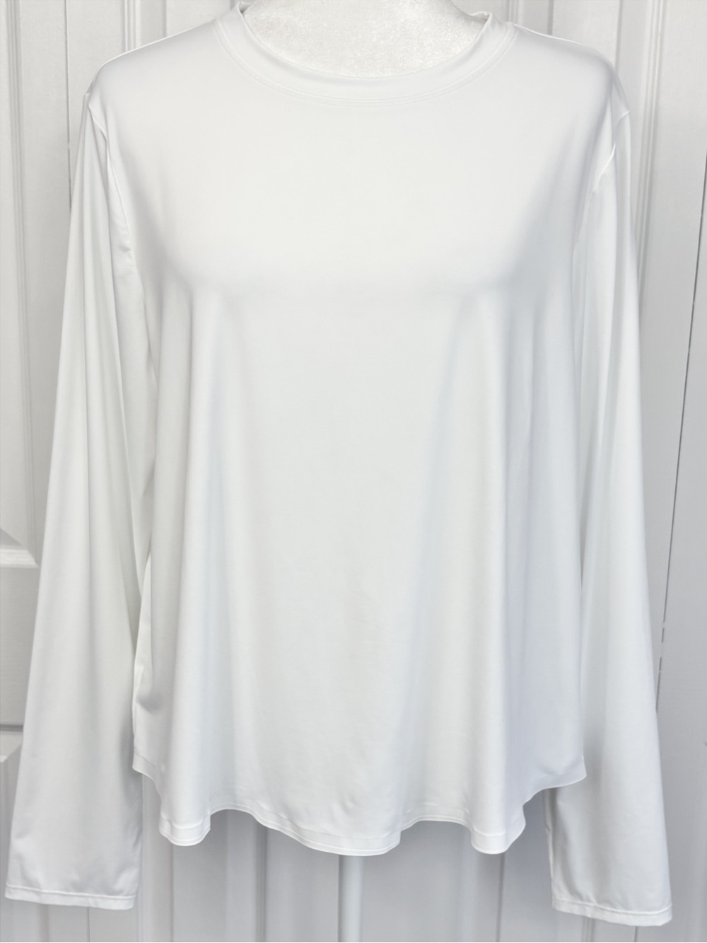 NWT Spanx Active Vivid White Shaping Stretch Activate Long Sleeve Tee 1X